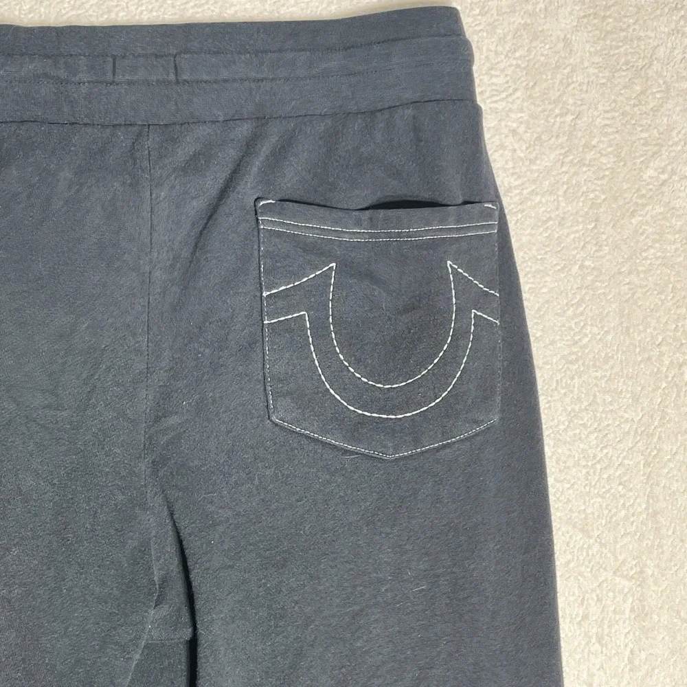 True Religion Classic Logo Jogger Sweatpants Mens Large BLACK ‎ Running Lounge